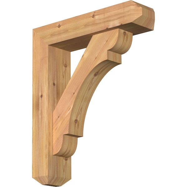 Ekena Millwork Olympic Craftsman Smooth Bracket w/ Offset Brace, Western Red Cedar, 5 1/2"W x 22"D x 26"H BKT0604X22X26OLY04SWR - main